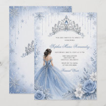 Stofbloem Blauwe Zilveren Glitter Jurk Winter Swee
