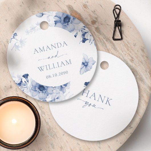 Stofbloem Bloem "Dank je" Bedankjes Labels