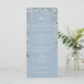 Stofbloem Bloemen Bruiloft Diner Menu (Staand voorkant)