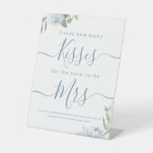 Stofbloem bloemengis hoe veel kusjes spelbord reclamebord met voetstuk (Voorkant)