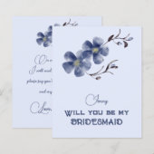 Stofbloem Bloemige Wil Je Mijn Bruidsmeisje Zijn (Voorkant / Achterkant)