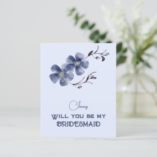 Stofbloem Bloemige Wil Je Mijn Bruidsmeisje Zijn (Staand voorkant)