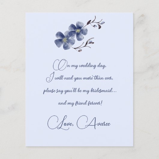 Stofbloem Bloemige Wil Je Mijn Bruidsmeisje Zijn (Achterkant)