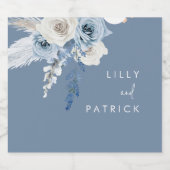 Stofbloem Boho Waterverf Bloem Bruiloft Bier Etiket (Enkel label)