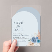 Stofbloem Boog Bruiloft Save the Date Acryl Uitnodigingen (Insitu (Draagbaar))
