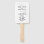 Stofbloem boog, initiële huwelijksprogramma handwaaier (Achterkant)