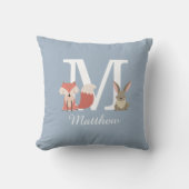 Stofbloem Bossen Dieren Monogram Initiaal Kussen (Voorkant)