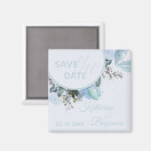 Stofbloem Botanisch Aquarel Save The Date Magneet (Voorkant / Achterkant)
