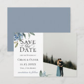 Stofbloem Botanische Foto Save The Date Aankondiging (Voorkant / Achterkant)