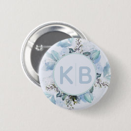 Stofbloem Botanische Monogram Ronde Button 5,7 Cm