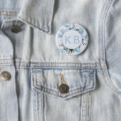 Stofbloem Botanische Monogram Ronde Button 5,7 Cm (In situ)
