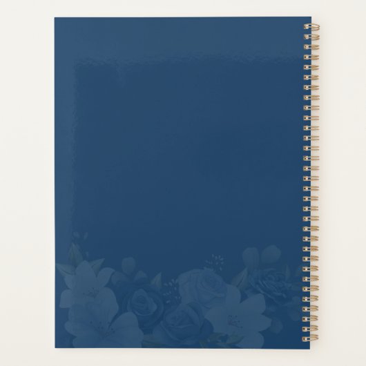 Stofbloem Botanische Trouw in Stofblauw Planner (Achterkant)