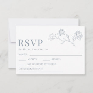 Stofbloem Bruid Bruidegom Monogram Huwelijk RSVP Kaartje