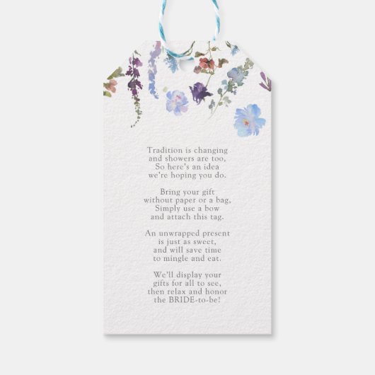 Stofbloem Bruids Bruiloft zonder Wrap Cadeaulabel (Achterkant)