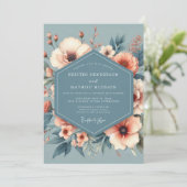 Stofbloem Bruidsboeket Huwelijk Kaart (Staand voorkant)