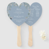 Stofbloem Bruidsboeket Huwelijksprogramma Handwaaier (Voorkant en achterkant)