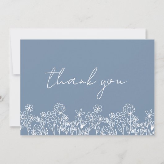 Stofbloem Bruidsbruiloft Bedankkaart (Voorkant)