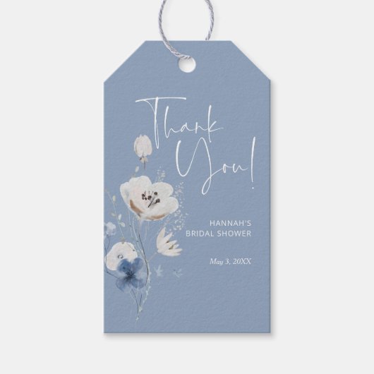 Stofbloem Bruidsjurk Bedankt Cadeaulabel (Voorkant)