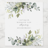 Stofbloem Bruidsmeisje Voorstel Wijn Etiket (Enkel label)