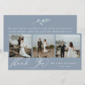 Stofbloem Bruidsmode Huwelijksfoto Bedankt (Voorkant / Achterkant)