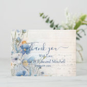 Stofbloem Bruiloft Bedankt (Staand voorkant)