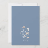 Stofbloem Bruiloft Blauw Kaart (Achterkant)