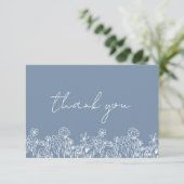 Stofbloem Bruiloft Bridal Shower Bedankkaart (Staand voorkant)