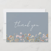 Stofbloem Bruiloft Bridal Shower Bedankkaart (Voorkant)