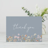 Stofbloem Bruiloft Bridal Shower Bedankkaart (Staand voorkant)