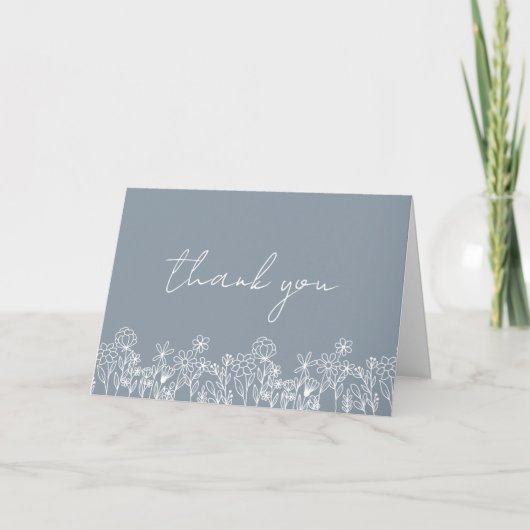 Stofbloem Bruiloft Bridal Shower Bedankkaart (Voorkant)