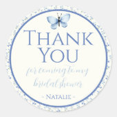 Stofbloem Bruiloft Bridal Shower Dankjewel Ronde Sticker (Voorkant)