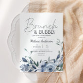 Stofbloem Bruiloft Brunch Bruidsuitnodiging Kaart