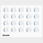 Stofbloem bruiloft cadeautje bedankje ronde sticker (Vel)