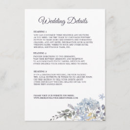 Stofbloem Bruiloft Details Informatiekaartje