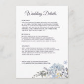 Stofbloem Bruiloft Details Informatiekaartje (Voorkant)