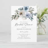 Stofbloem Bruiloft Florale Elegante Script Kaart (Staand voorkant)