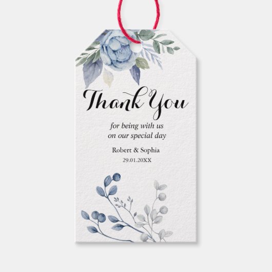 Stofbloem Bruiloft Gift Tag Cadeaulabel (Voorkant)