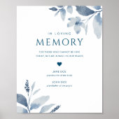 Stofbloem Bruiloft 'In Loving Memory' Bord Poster (Voorkant)