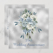 Stofbloem Bruiloft Jubileum Uitnodiging (Voorkant / Achterkant)