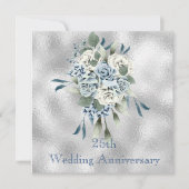 Stofbloem Bruiloft Jubileum Uitnodiging (Voorkant)
