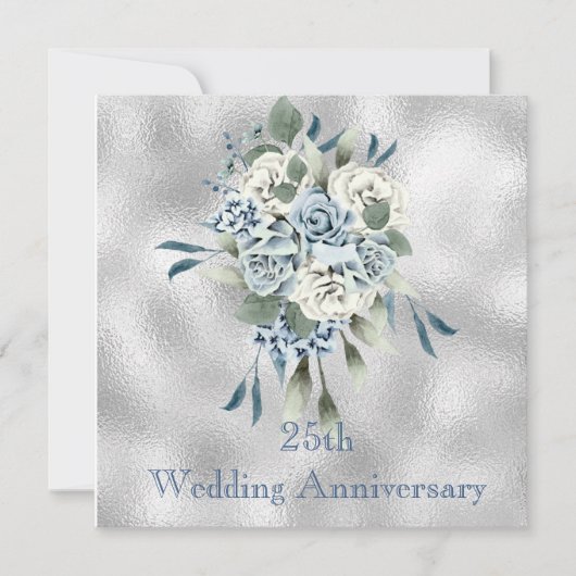 Stofbloem Bruiloft Jubileum Uitnodiging (Voorkant)