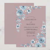 Stofbloem Bruiloft Kaart (Voorkant / Achterkant)