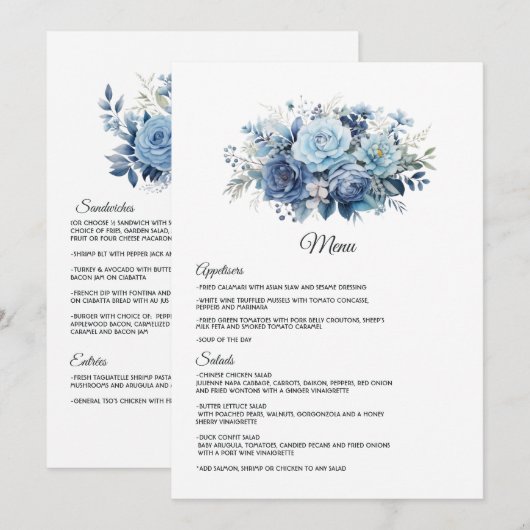 Stofbloem Bruiloft Menu (Voorkant / Achterkant)