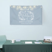 Stofbloem Bruiloft met bloemenslingerscript Spandoek (Beurs)