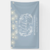 Stofbloem Bruiloft met bloemenslingerscript Spandoek (Verticaal)