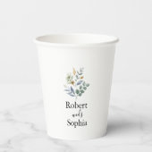 Stofbloem Bruiloft Papieren bekertje Bekers (Achterkant)