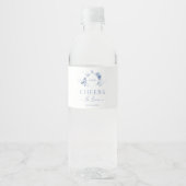 Stofbloem Bruiloft | Proost op de Liefde Waterfles Etiket (Voorkant)