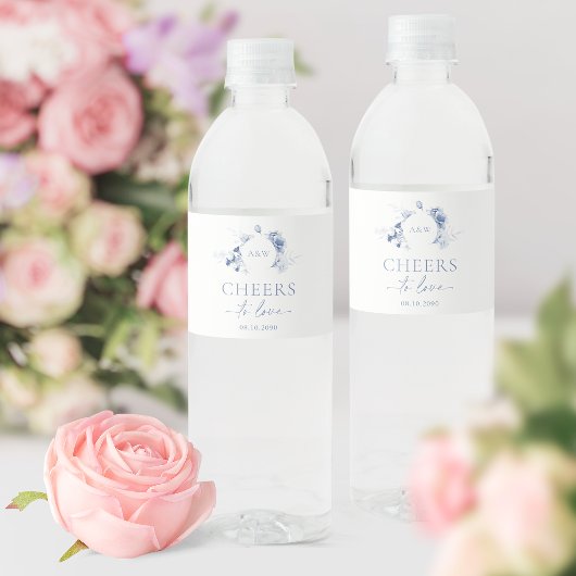 Stofbloem Bruiloft | Proost op de Liefde Waterfles Etiket