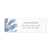 Stofbloem bruiloft retouradres etiket (Voorkant)