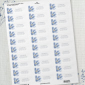 Stofbloem bruiloft retouradres etiket